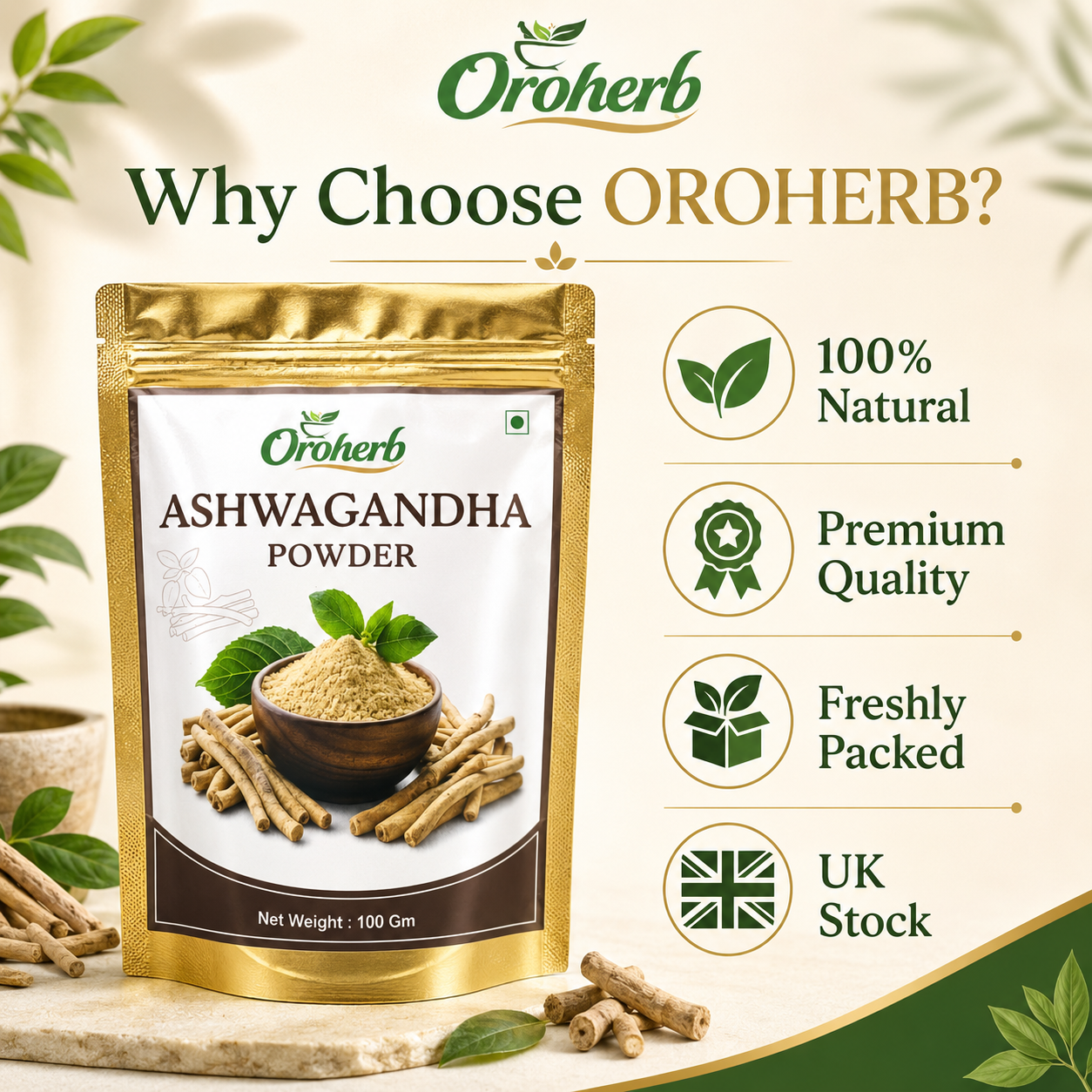 OROHERB Ashwagandha Powder 100g